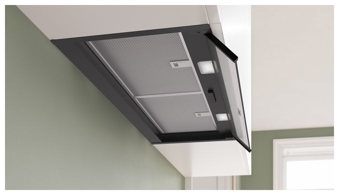 Abluft/Umluft Dunstabzugshaube/Esse Einbau 798 mm (Schwarz) Serie 4 DBB85CC60 