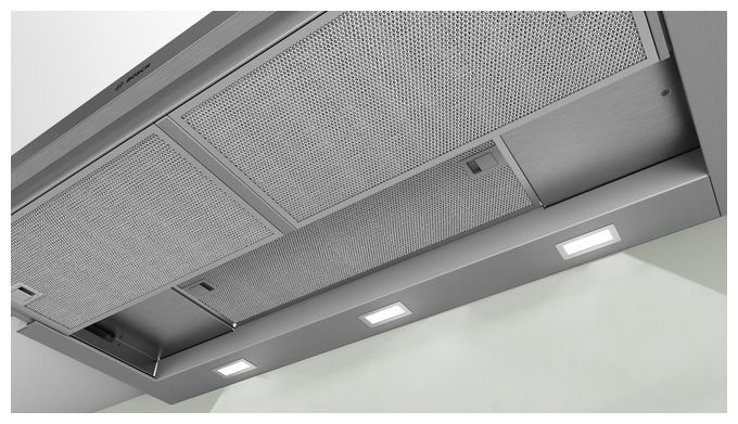 Umluft Dunstabzugshaube/Esse Einbau 90 cm (Metallisch, Silber) Serie 4 DFL094A51 