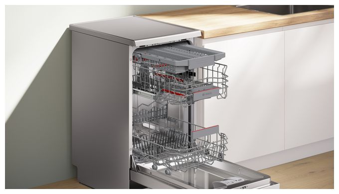 45 cm Geschirrspüler freistehend Leise 10 Maßgedecke aquaStop Funktion Serie 4 SPS4HMI13E 