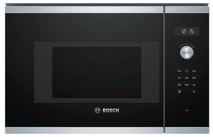 Einbau-Mikrowelle 800 W Größe: klein 5 Stufen (Schwarz, Edelstahl) Serie 6 BFL524MS0 