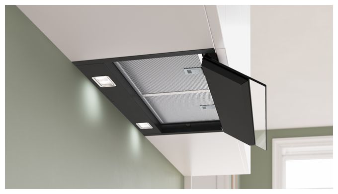 Abluft/Umluft Dunstabzugshaube/Esse Einbau 597 mm (Schwarz) Serie 6 DBB67DP60 