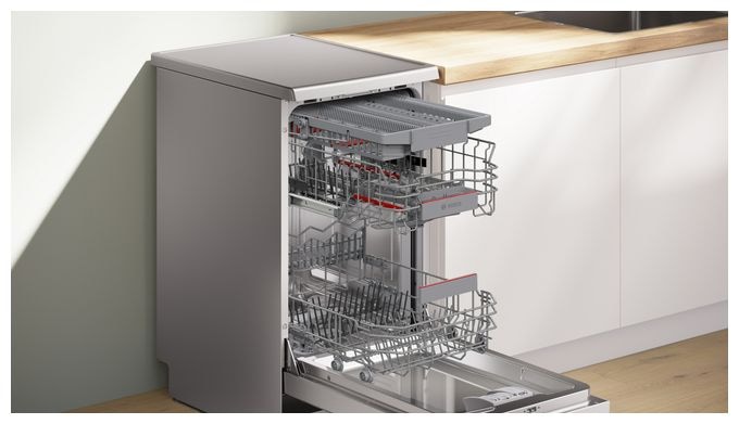 45 cm Geschirrspüler freistehend Leise 10 Maßgedecke aquaStop Funktion Serie 4 SPS4HMI13E 