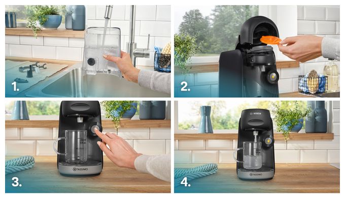 Kaffeekapsel Maschine  TAS1620 Tassimo Finesse Classic (Schwarz) 