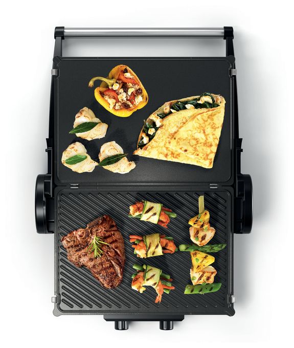 2000 W mit 328 x 238 mm Fläche  TCG4215 Kontaktgrill (Silber) 