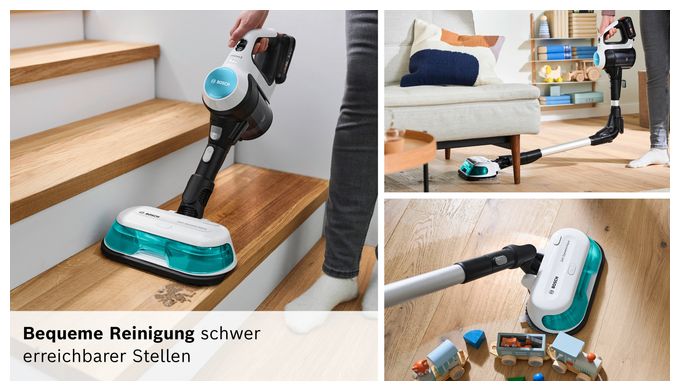 Handstaubsauger Beutellos bis 35 min Laufzeit 18 V HEPA (Aqua-Farbe, Schwarz, Silber, Weiß) Unlimited 7 BSS712XHYG ProHygienic Aqua 