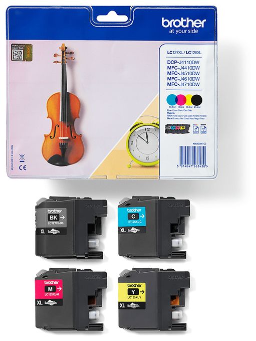 originale Druckerpatronen Schwarz, Cyan, Magenta, Gelb 1200 Seiten LC-127XLVALBP 