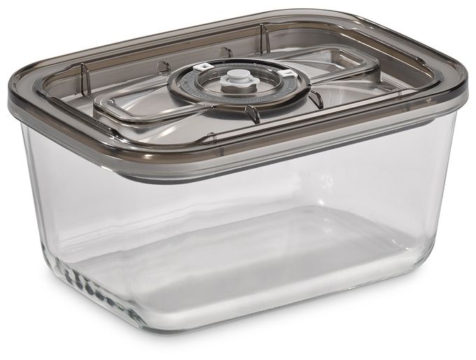 Container Rechteckig 1,5 l Glas  VacuBoxx Eco L (Grau, Transparent) 