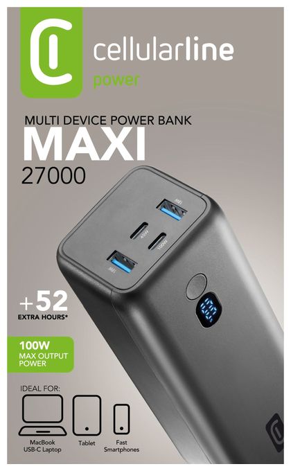 27000 mAh Powerbank USB Typ-C  Maxi (Schwarz) 