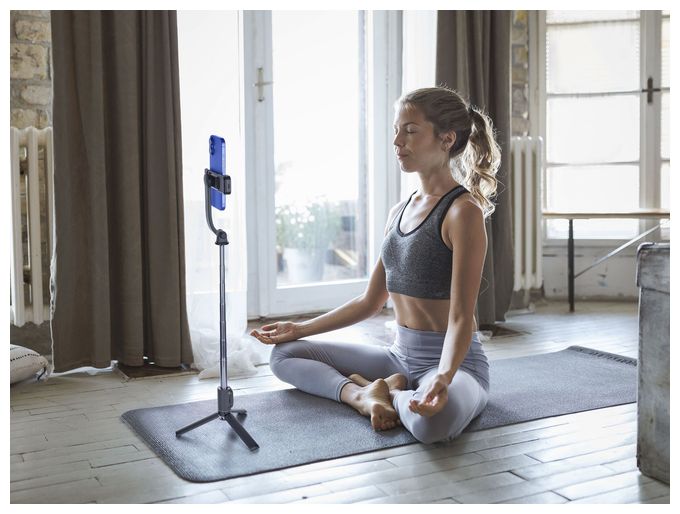 34 mm Universal  Sparkle Bluetooth Selfie Stick (Schwarz) 