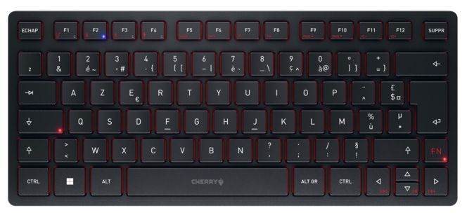 Universal Tastatur AZERTY USB + RF Wireless + Bluetooth  KW9200 Mini (Schwarz) 