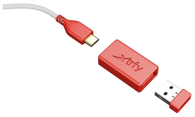 26000 DPI Gaming Maus Optisch  Xtrfy M8 Wireless (Beige, Rot) 