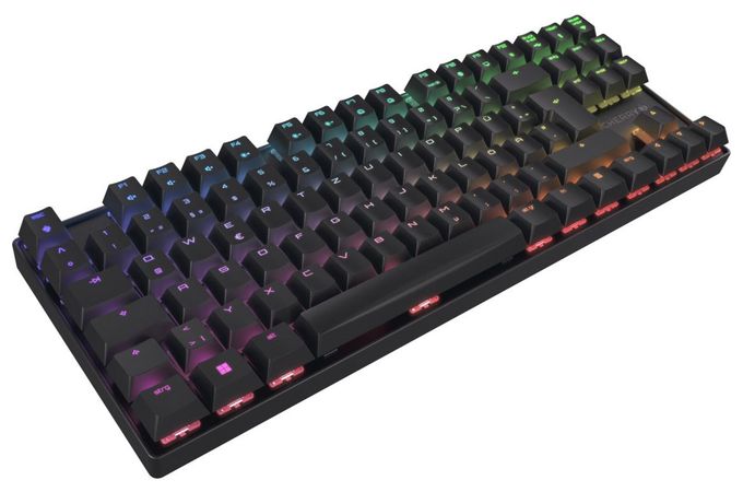 RGB-LED Gaming Tastatur USB + RF Wireless + Bluetooth 2.4 GHz  MX8.2 TKL Wireless (Schwarz) 
