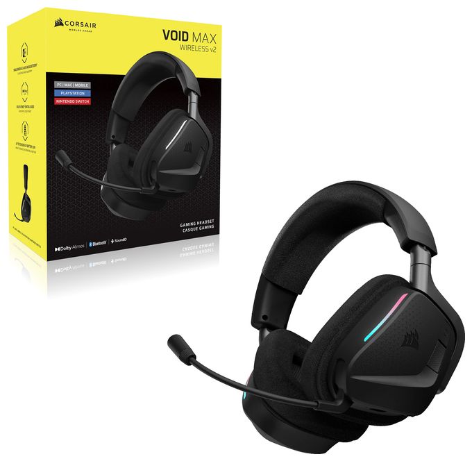 Over Ear Bluetooth Kopfhörer kabellos 130 h Laufzeit  Void Max v2 Wireless (Schwarz) 