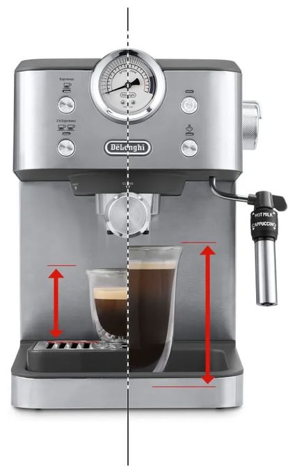 Siebträger Kaffeemaschine 15 bar 1350 W  EM450.M Linea Classic (Schwarz, Edelstahl) 