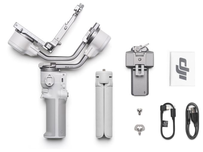Stativ Gimbal für Kamera faltbar Bluetooth  RS4 Mini Gimbal-Stabilisator (Weiß) 