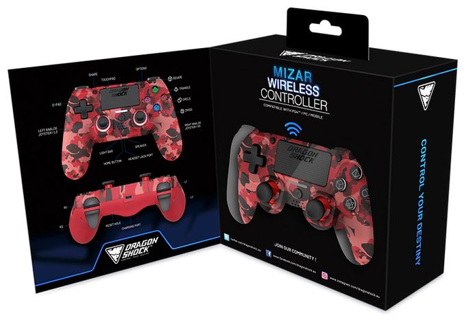 Analog / Digital Gamepad für PlayStation PS4  Mizar (Camouflage, Rot) 
