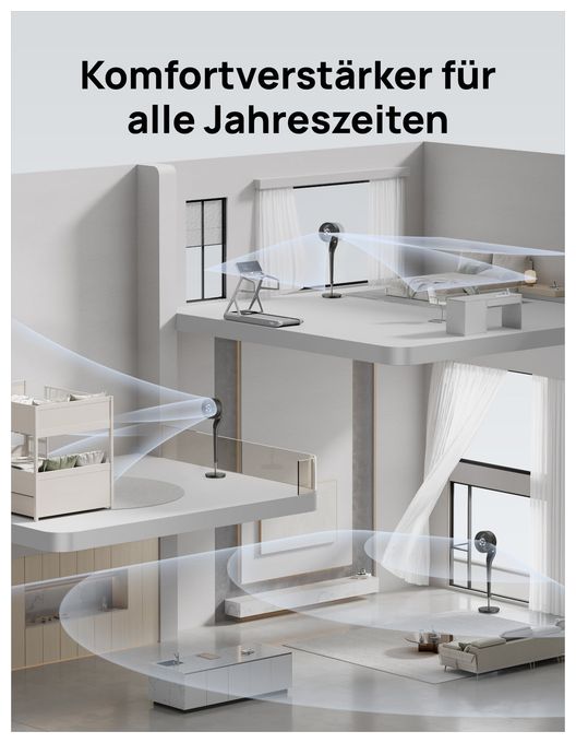 1700 m³/h Ventilator Stand 25 dB  TurboPoly 154 (Schwarz) 