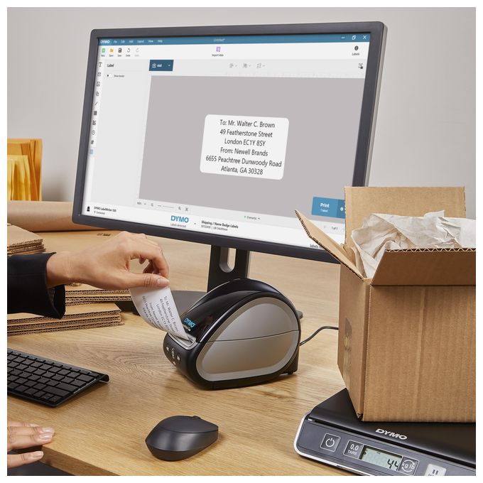 DYMO M5 Paketwaage | bis zu 5 kg | USB Briefwaage mit LCD-Bildschirm | 20 cm x 20 cm 