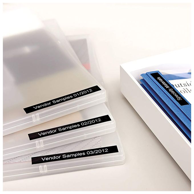 DYMO Original D1-Etikettenband | weiß auf schwarz | 12 mm x 7 m | selbstklebendes Schriftband | für LabelManager-Beschriftungsgerät 