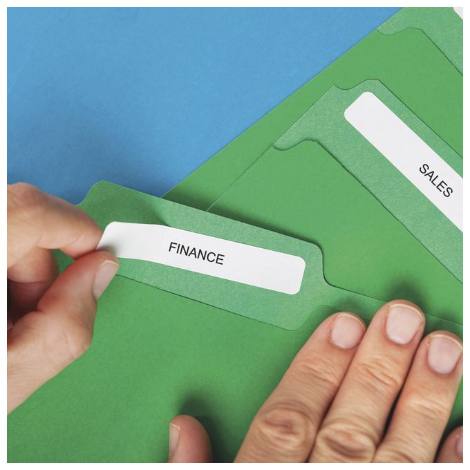 DYMO Original LabelWriter Etiketten für Hängemappen | 12 mm x 50 mm | Rolle mit 220 leicht ablösbaren Etiketten | selbstklebend | für LabelWriter Etikettendrucker und Beschriftungsgerät 