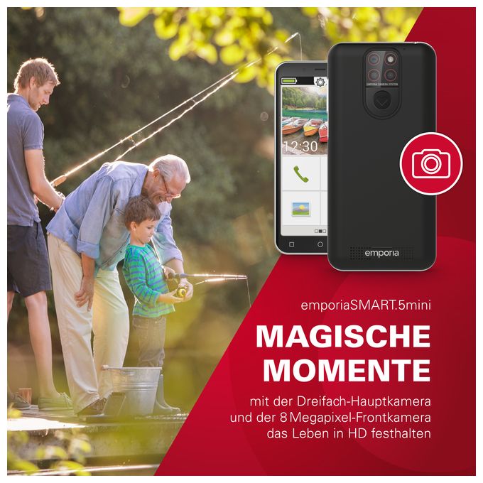 64 GB 4G Smartphone 12,6 cm (4.95 Zoll) 1,8 GHz Android 13 MP Dreifach Kamera Single SIM  SMART.5mini (Schwarz) 