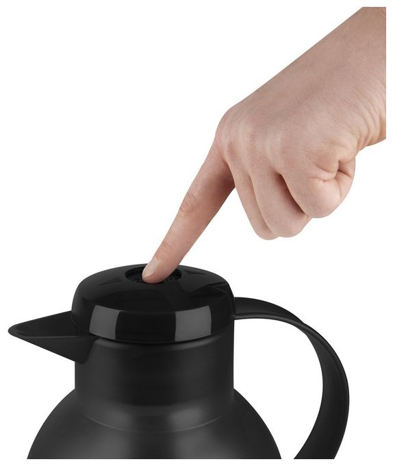  504235 SAMBA Quick Press Isolierkanne 1,0l Glas-Isolierkolben (Schwarz) 
