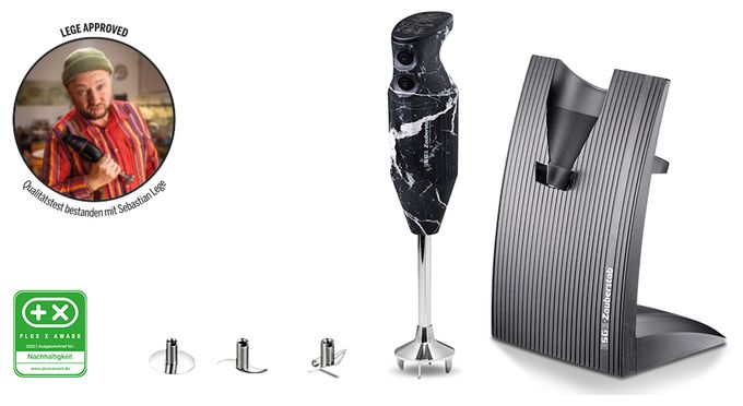 Stabmixer 200 W (Schwarz, Marmorfarbe) Design Edition Marmor/Schwarz Zauberstab 