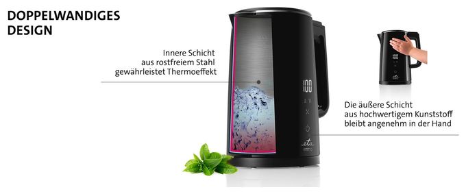 1,5 l Wasserkocher 2200 W  Emma (Schwarz) 