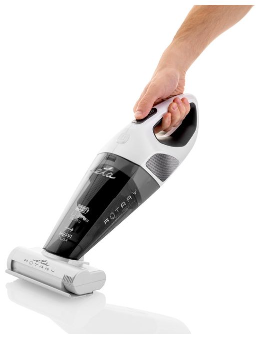 Handstaubsauger Beutellos bis 25 min Laufzeit 14,4 V HEPA  Rotary (Grau, Weiß) 