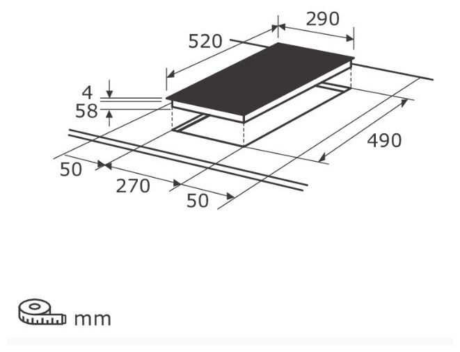 29 cm Induktions Kochfeld/Herdplatte 2 Zone(n) EKI300-490 autarkes 
