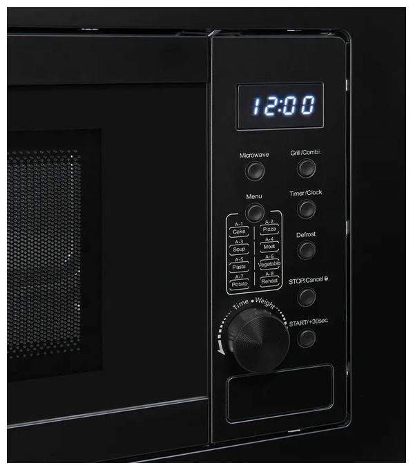 Einbau-Mikrowelle 1000 W Größe: klein 6 Stufen Grill (Schwarz) EMW20-DG-020 