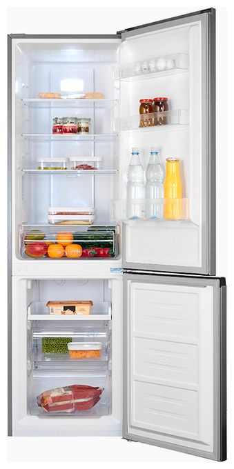 182 l / 71 l Kühl-Gefrierkombi freistehend NoFrost 141 kWh Jahr  KGC265-70-NF-040C (Edelstahl) 