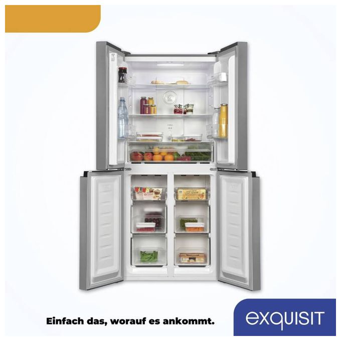 Side-by-Side Kühl-/ Gefrierkombination 237 l / 135 l 210 kWh NoFrost 1800 mm x 790 mm  MD365-125-040D (Schwarz, Edelstahl) 
