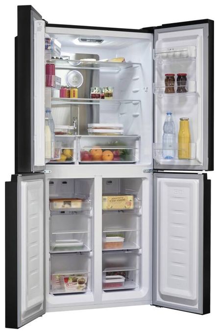 Side-by-Side Kühl-/ Gefrierkombination 271 l / 150 l 182 kWh NoFrost 1800 mm x 795 mm (Anthrazit, Edelstahl) MD425-150-040C 
