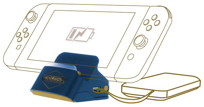Nintendo Switch  Play & Charge Dock Hogwarts Legacy (Blau, Gelb) 