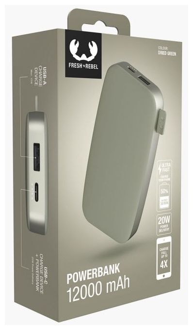 12000 mAh Powerbank USB Typ-C  2PB12100 (Dried Green) 