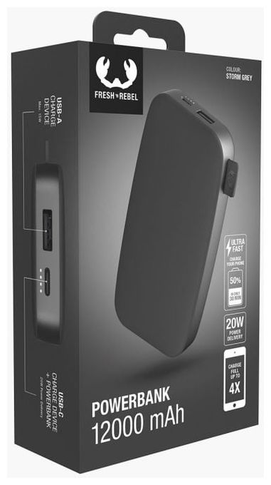 12000 mAh Powerbank USB Typ-C  2PB12100SG (Grau) 