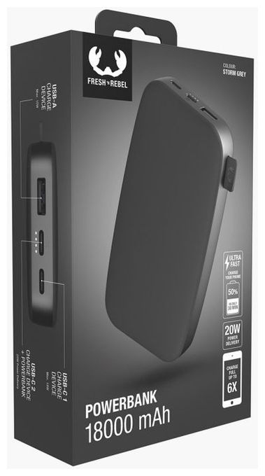 18000 mAh Powerbank USB Typ-C  2PB18100 (Storm Grey) 