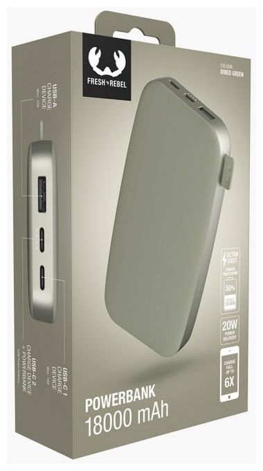 18000 mAh Powerbank USB Typ-C  2PB18100DG (Grün) 