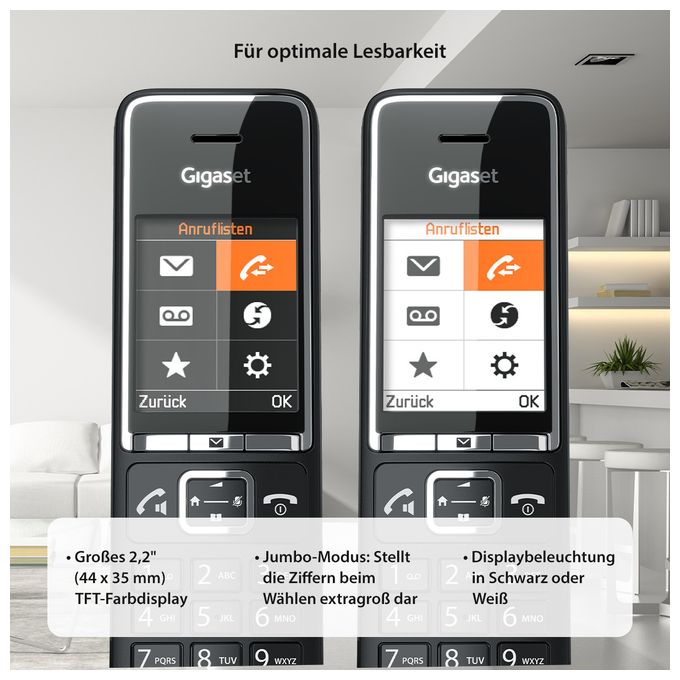 Analoges/DECT-Telefon  Comfort 550HX Duo (Schwarz) 