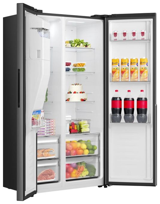 Side-by-Side Kühl-/ Gefrierkombination 347 l / 181 l 312 kWh NoFrost 1786 mm x 911 mm  NRS917E61BX (Schwarz, Edelstahl) 