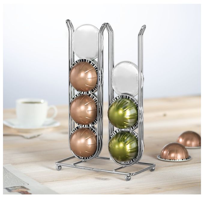  111227 Kaffee-Kapselständer Pilastro für Dolce Gusto 16 Kapseln (Chrom) 