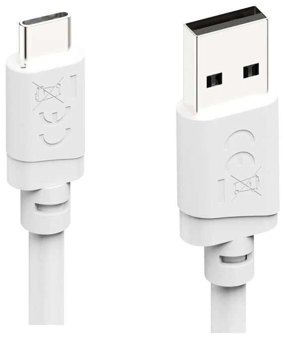 0,48 Gbit/s Stecker Rundkabel USB A auf USB C 2 m  125151 (Weiß) 