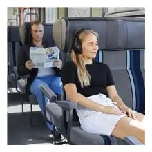 Ohraufliegender Bluetooth Kopfhörer kabelgebunden&kabellos 23 h Laufzeit USB Typ-C  184160 Spirit Focused (Schwarz, Blau) 