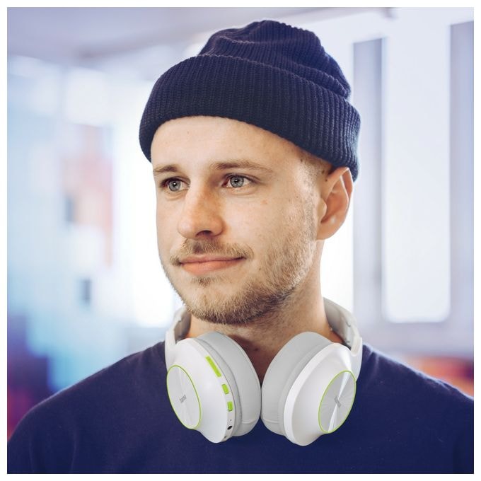 Over Ear Bluetooth Kopfhörer kabellos 60 h Laufzeit  184177 Spirit Calypso II (Grün, Grau, Weiß) 
