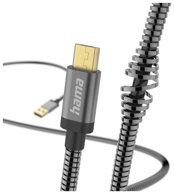 0,48 Gbit/s Stecker USB A auf Micro-USB B 1,5 m  201549 Metall (Anthrazit) 