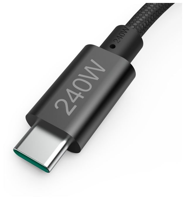 5 Gbit/s Stecker Rundkabel USB C auf USB C bis 240 W 1,5 m  201702 (Schwarz) 