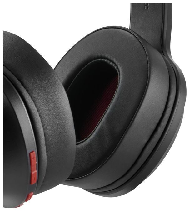 Over Ear Bluetooth Kopfhörer kabellos 60 h Laufzeit  221779 Spirit Calypso III (Schwarz, Rot) 