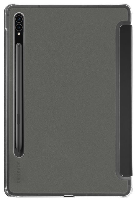 Folio aus Kunststoff für Samsung Galaxy Tab S9 FE+ bis 31,5 cm (12.4") mit Klappverschluss (Schwarz, Transparent) 222007 Fold Clear 
