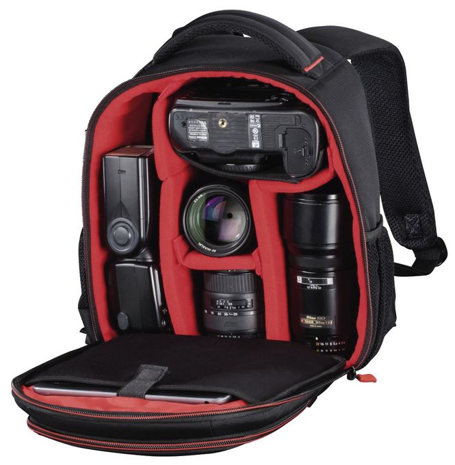 Kamera-Rucksack für Jede Marke 220 x 100 x 240 mm  Hama 00139856 Kamera-Rucksack "Miami" 150 22x10x24cm Schwarz,Rot (Schwarz, Rot) 